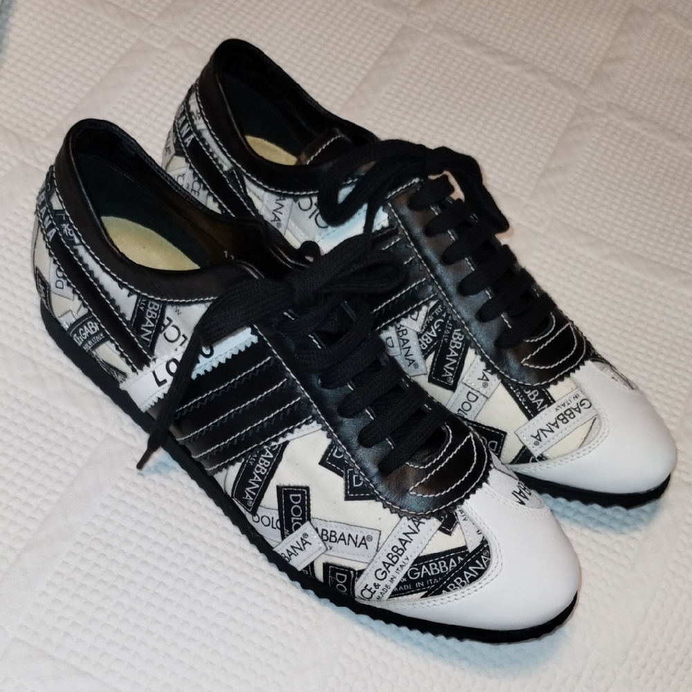 Vintage Dolce & Gabbana Monochrome Logo Sneakers